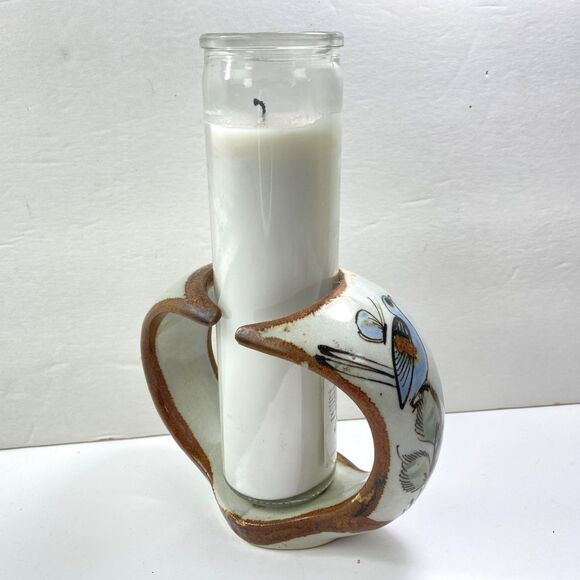 Mexican Folk Art Hand Painted Paschal Candle Holder (candle not included) signed - Picture 2 of 7